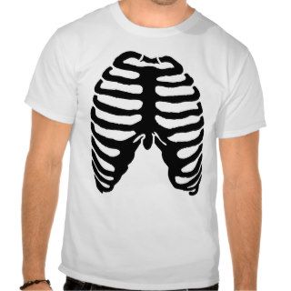 Human Skeleton Ribcage Black Tee Shirt