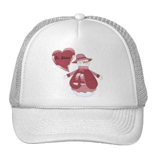 Country Snowman Valentine Trucker Hats