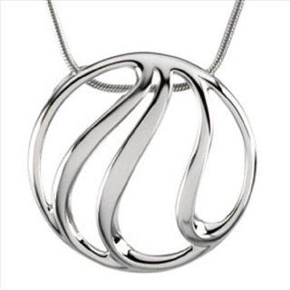 14k White Gold Fashion Pendant on an 18" Snake Chain Jewelry