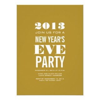 Gold Modern New Year's Eve Party Invitation