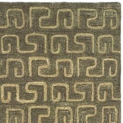 Handmade Puzzles Brown/ Gold New Zealand Wool Rug (2'6 x 10') Safavieh Runner Rugs