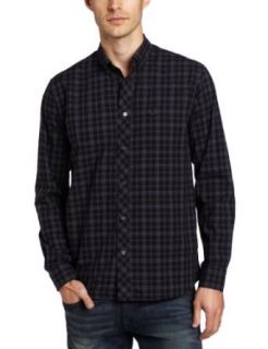 Fred Perry Men's Greyscale Check Shirt, Black, X Small at  Mens Clothing store