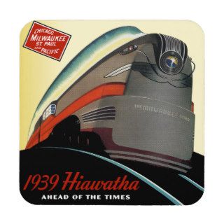 Milwaukee Road Hiawatha Locomotive Drink Coaster
