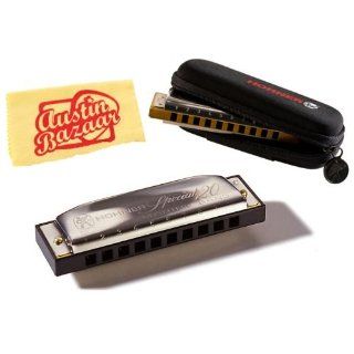 Hohner 560 Marine Band Special 20 Diatonic Harmonica Bundle with Harmonica Pouch and Polishing Cloth   Key of E Musical Instruments