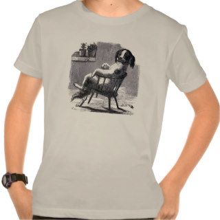 "Dog Sitting in a Chair" Illustration T shirts
