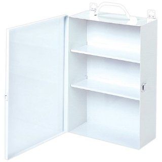 Durham 545 43 White Cold Rolled Steel 8 Unit Industrial Empty First Aid Cabinet, 10 1/4" Width x 14 3/4" Height x 4 5/8" Depth, 3 Shelves Material Handling Equipment