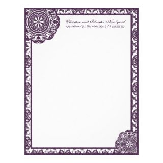 Arabesque Purple Lace, letterhead