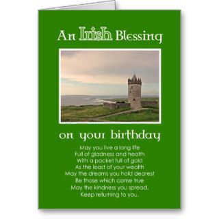 An Irish Blessing   Birthday Custom photo card
