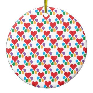 Animal Lover_Heart Paw (pattern) Christmas Tree Ornament