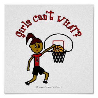 Dark Red Womens Basketball Poster