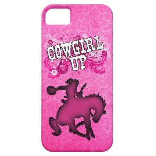 Cowgirl Up   Pink Female Riding Horse Rodeo Bronc iPhone 5 Covers