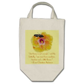Hans Christian Anderson Butterfly Quote Tote Bag