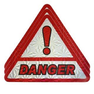 Car Danger Warning Sign Triangle Reflective Sticker Decals 3 Pcs Automotive