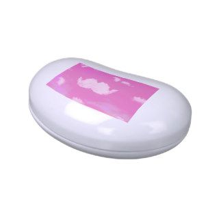 Funny Mustache Cool White Clouds Pink Skyscape Jelly Belly Candy Tin