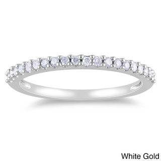 Miadora 10k White Gold 1/5ct TDW Diamond Eternity Wedding Band Ring Miadora Women's Wedding Bands
