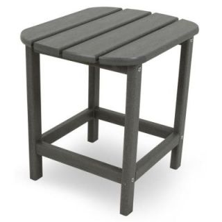 POLYWOOD South Beach Slate Grey 18 in. Patio Side Table SBT18GY