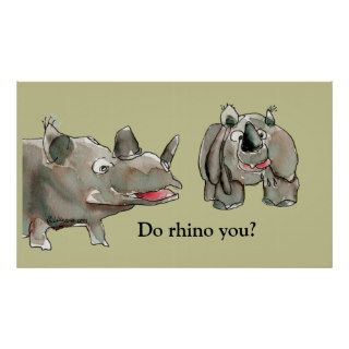 Cartoon Rhino Custom Poster Print