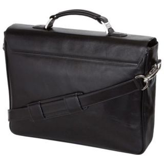 Women's Luis Steven White Crystal Lock Briefcase B3900 Black Leather Luis Steven Fabric Briefcases
