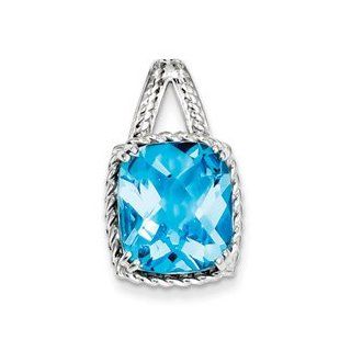 Sterling Silver Blue Topaz Pendant Cyber Monday Special Jewelry Brothers Jewelry