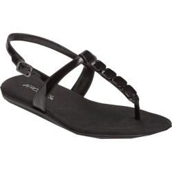 Women's Aerosoles Chlocktower Black Faux Suede Patent Aerosoles Sandals