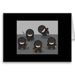 Ninja Greeting Card (Black)