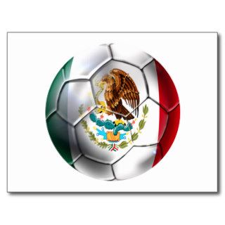 Mexico el Tri soccer ball Mexican futbol flag bola Post Cards