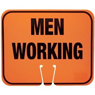 Cortina 03 550 MW EZ IMS ABS Plastic Cone Sign, Legend "MEN WORKING", 11" Width x 13" Height, Black On Orange Industrial Warning Signs