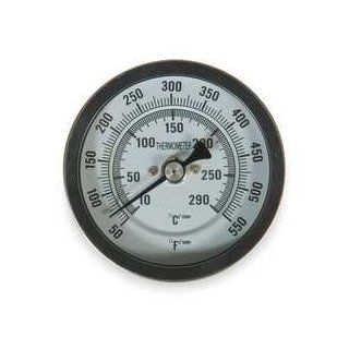 Industrial Grade 1NFZ3 Thermometer, Dial Size 3 In, 50 to 550 F Science Lab Bi Metal Thermometers