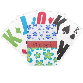 Your Name   Blooming Flowers, Petals   Green Blue Card Deck