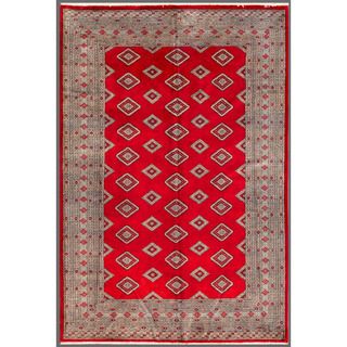 Pakistani Hand knotted Bokhara Red/ Beige Wool Rug (6' x 8'9) 5x8   6x9 Rugs