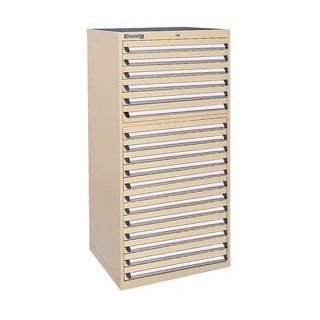 Kennedy 18 Drawer Modular Cabinet W/550 Lb Cap. Full Extension Slide Drawers   30x30x60, Tan Texture   Cabinet And Furniture Drawer Slides  