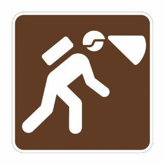 Tapco RS 084 Engineer Grade Prismatic Square National Parks Service Sign, Legend "Spelunking/Caves (Symbol)", 12" Width x 12" Height, Aluminum, Brown on White Industrial Warning Signs