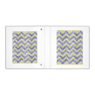 Chevron pattern blue & gold glitter photo print vinyl binder