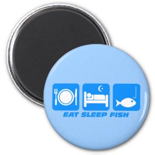 eat sleep fish refrigerator magnet