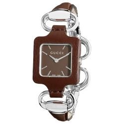 Gucci Women's '1921' Bangle Style Brown Leather Watch Gucci Women's Gucci Watches