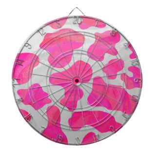 Cow Hot Pink and White Print Dart Board