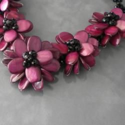 Purple Shell Lotus Floral Handmade Necklace (Thailand) Necklaces