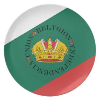 FLAG OF THE MEXICAN EMPIRE REGENCY (1821 1822) DINNER PLATES