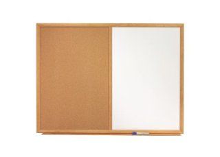 Quartet Combination Dry Erase/Cork Board, Oak Finish Frame, 36W X 24H, Natural Finish (QRTS553)  Fancy Cork Board 