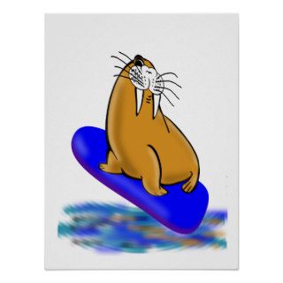 Wally The Walrus Goes Surfing Print