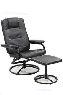 Recliner w/Ottoman, PVC, in Black by Homelegance   Recliners