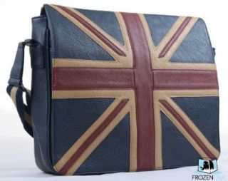Vintage Union Jack Messenger Bag  Quality Faux Leather  UK Import  Black Canvas  College Sling Bag  Laptop Flight Bag  Robin Ruth UK  School Bag  Cabin Bag  Ideal for travel  London Souvenirs Clothing