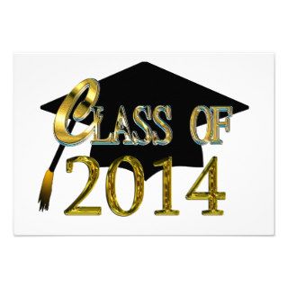 Gold Class Of 2014 Graduation Party Invitations