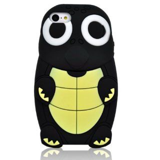 Modal Super Lovely Black 3D Cartoon Turtle Style Soft Silicone Case Cover Compatible for Apple iPhone 5C Cell Phones & Accessories