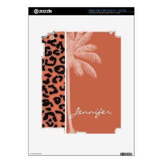 Summer Palm; Burnt Sienna Leopard Animal Print iPad 3 Skin