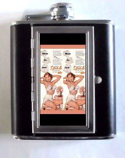 Retro Lingerie Ad None So Cool Whiskey and Beverage Flask, ID Holder, Cigarette Case Holds 5oz Great for the Sports Stadium Alcohol And Spirits Flasks Kitchen & Dining