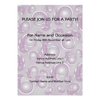 Pale Purple and Gray Paisley Pattern Custom Invitation