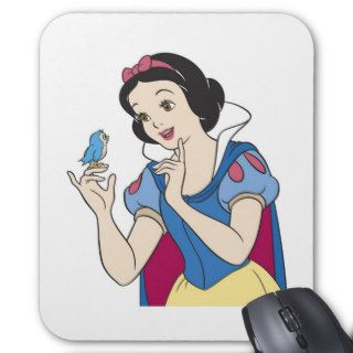 Snow White holding bird in hand singing Disney Mouse Pad