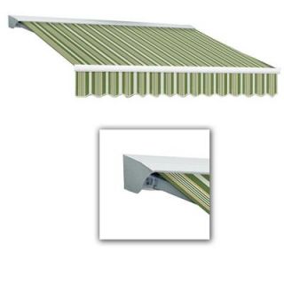 AWNTECH 12 ft. LX Destin with Hood Right Motor with Remote Retractable Acrylic Awning (120 in. Projection) in Forest/Gray Multi DTR12 354 FGT