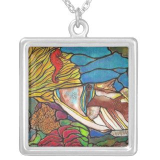 Triggerfish Seahorse Stained Glass Art Necklace